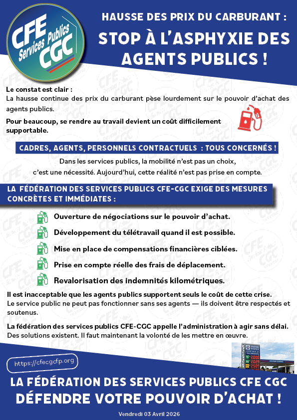 Exemple de publication CFE-CGC Services Publics